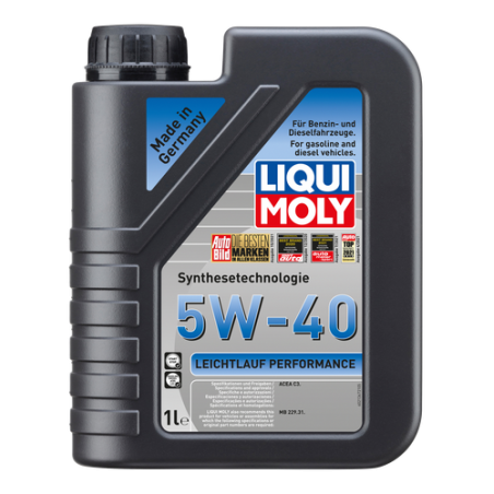 Photographie d'un bidon de LEICHTLAUF PERFORMANCE 5W-40 | Huile moteur voiture Liqui Moly