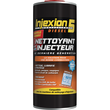 Photographie du produit d'entretien Injexion 5 Nettoyant Injecteurs Diesel Professionnel 830 mL