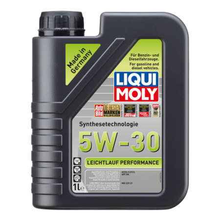 Photographie d'un bidon de Leichtlauf Performance 5W30 | Huile moteur voiture Liqui Moly