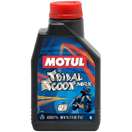 Photographie d'une huile de moteur Huile Moteur Motul TRIBAL SCOOT 2T MAX 1L