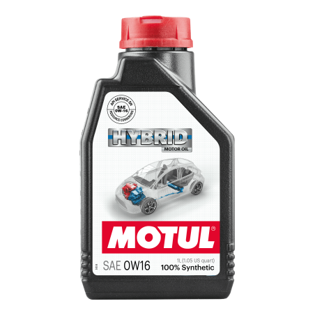 Photographie d'un bidon de Huile Moteur Motul HYBRID 0W16