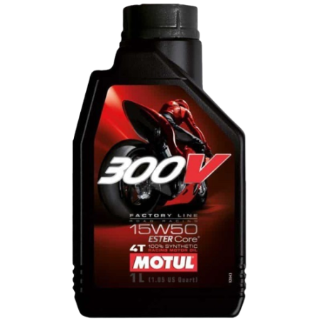 Huile moteur moto MOTUL 300V Factory Line Road Racing 15W50 4T