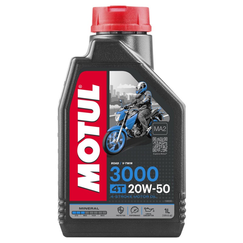 Huile moteur moto MOTUL 3000 20W50 4T | 10,99 € | Huiles moteur mot...