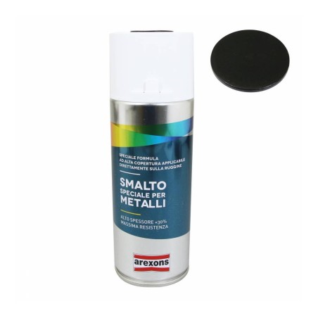 Bombe de peinture AREXONS smalto special métal satin noir intense mate RAL 9005 - 400mL