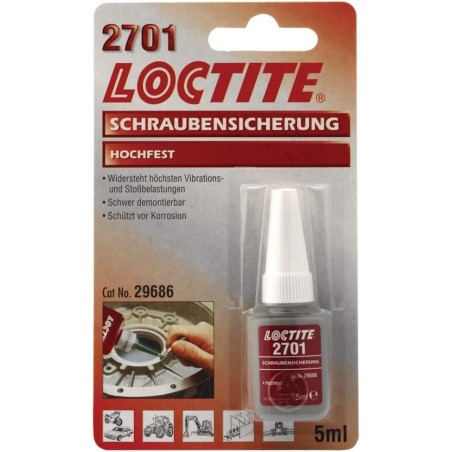 Frein Filet vert méthacrylate Loctite 2701 résistance forte - 5mL