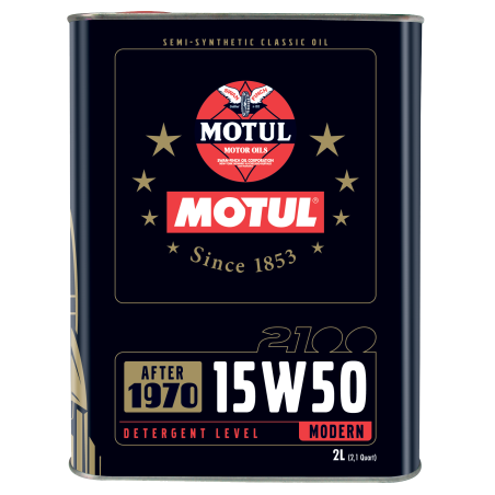 Photographie d'un bidon de Huile Moteur Motul 2100 15W50 2L