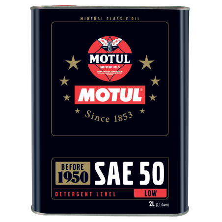 Photographie d'un bidon de Huile Moteur Motul SAE 50 2L