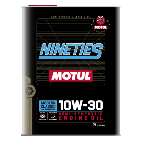 Photographie d'un bidon de Huile Moteur Motul CLASSIC NINETIES 10W30 2L