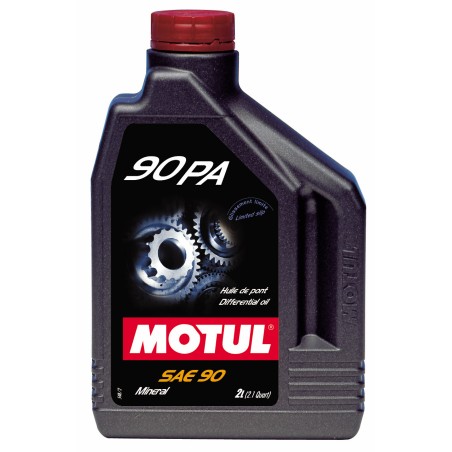 Photographie d'une huile de moteur Huile de Boîte Motul 90 PA autobloquants 2L