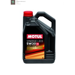 Photographie d'un bidon de Huile Moteur Motul SYNERGIE i-eco ESSENCE 5W30 5L