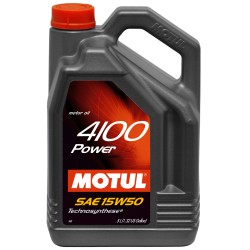 Photographie d'un bidon de Huile Moteur Motul 4100 POWER 15W50 5L