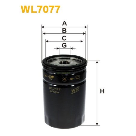 Photographie du produit d'entretien Filtre a Huile WIX WL7077 pour voiture