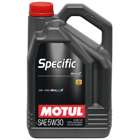 Photographie d'un bidon de Huile Moteur Motul SPECIFIC DEXOS 2 5W30