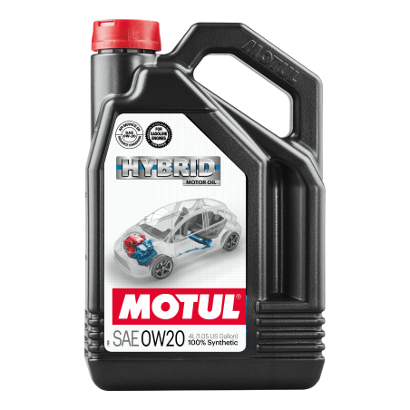 Photographie d'un bidon de Huile Moteur Motul HYBRID 0W20