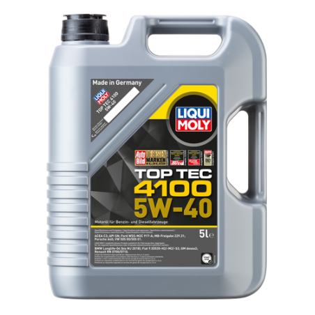 Photographie d'un bidon de Top Tec 4100 5W-40 | Huile moteur voiture Liqui Moly