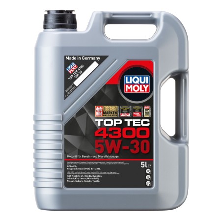 Photographie d'un bidon de TOP TEC 4300 5W-30 | Huile moteur voiture Liqui Moly