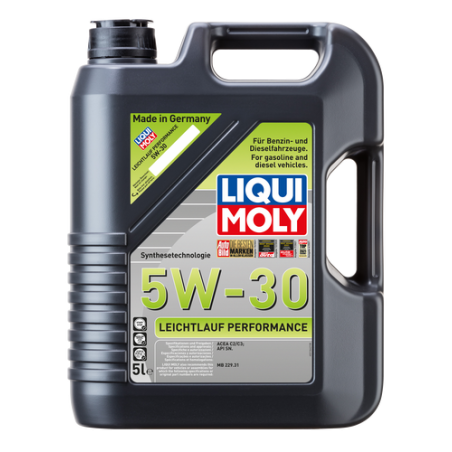 Photographie d'un bidon de Leichtlauf Performance 5W30 | Huile moteur voiture Liqui Moly