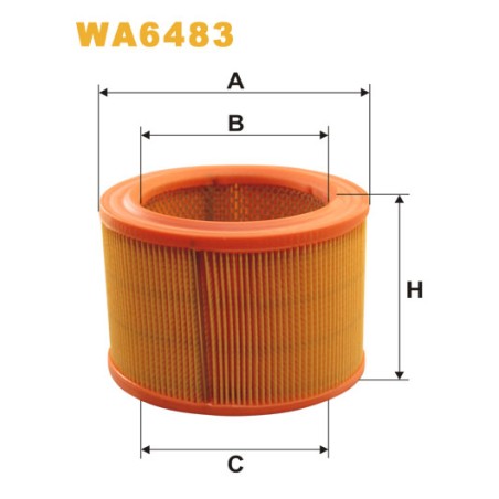 Photographie du produit d'entretien Filtre à Air WIX WA6483 pour voiture Photographie du produit d'entretien Filtre à Air WIX WA6483 pour voiture