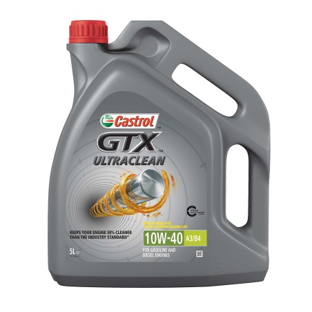 Photographie d'un bidon de Huile Moteur Castrol GTX ULTRACLEAN 10W40 A3/B4