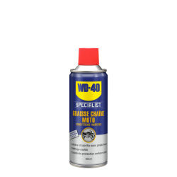 Photographie d'une huile de moteur Graisse Chaine Moto Conditions Humides WD40 400mL