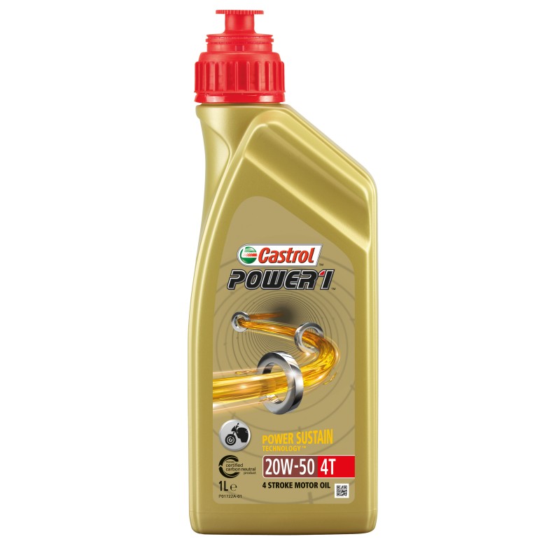 Photographie d'une huile de moteur Huile Moteur Moto Castrol Power 1 4T 20W50 1L