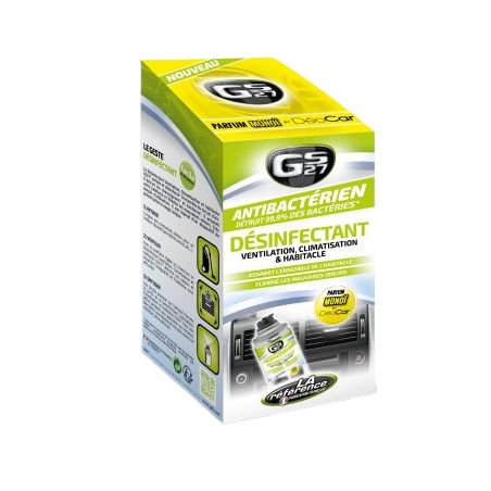 Photographie du produit d'entretien Coffret Désinfectant Climatisation, Ventilation et Habitacle Parfum Monoï GS27 125mL Photographie du produit d'entretien Coffret Désinfectant Climatisation, Ventilation et Habitacle Parfum Monoï GS27 125mL