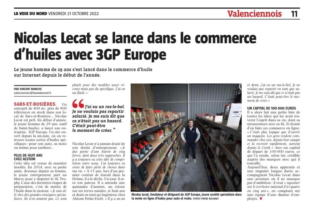 3GP Europe dans la voix du nord